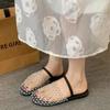 Fashion Women's Slippers Flat Sole Round Toe Mesh Upper Cover Toe Women's Mules Shoes Women Dress Outdoor Breathable Zapatillas De Mujer