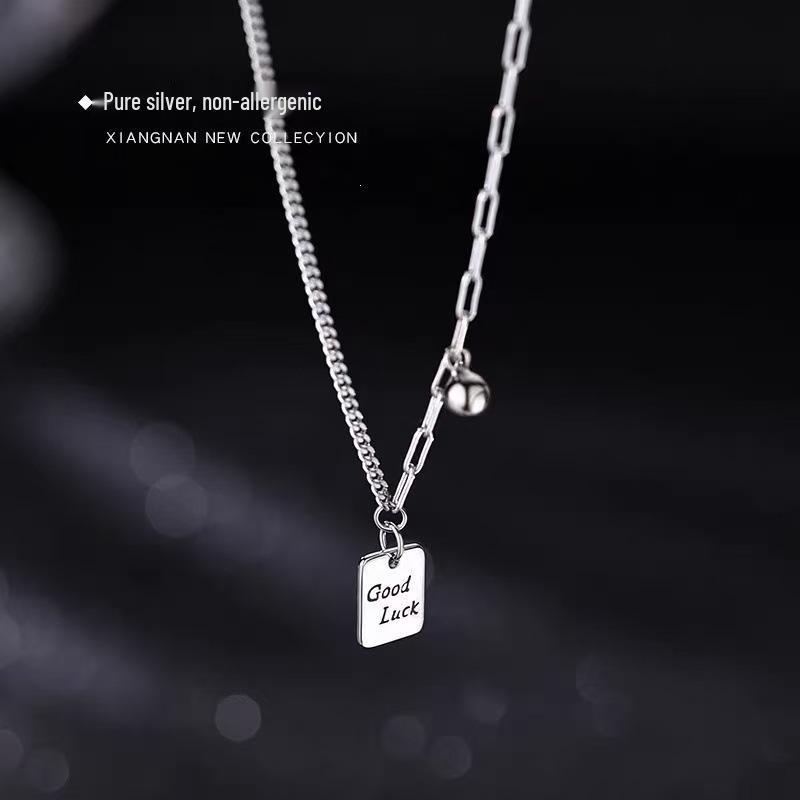 2025 New Style 925 Sterling Silver Luck Necklace - Light Luxury Niche Design, High-End Clavicle Chain