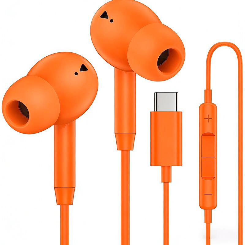 Yongteng Type-C In-Ear Wired Earphones with Mic - Universal Heavy Bass Stereo for Phones and Computers