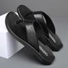 Fashion Casual Leather Male Flip Flops Fashion Classic Slippers for Men Comfortable Summer Half Drag Outdoor Sandals Leisure Walk Slides