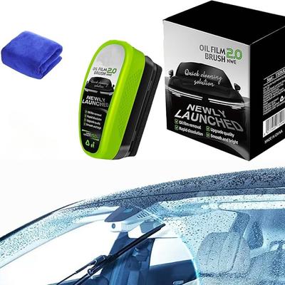 Car Window Cleaner Clearview Shield Automotive Oil Film Cleaning Brush, Glass Oil Film Remover, Glass Cleaning Board for Instant Clarity
