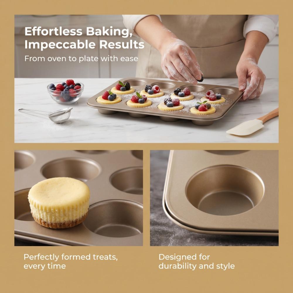 12er Cupcake-Form Antihaftbeschichtet Backblech Tartlet-Form Muffinform Pudding Backform