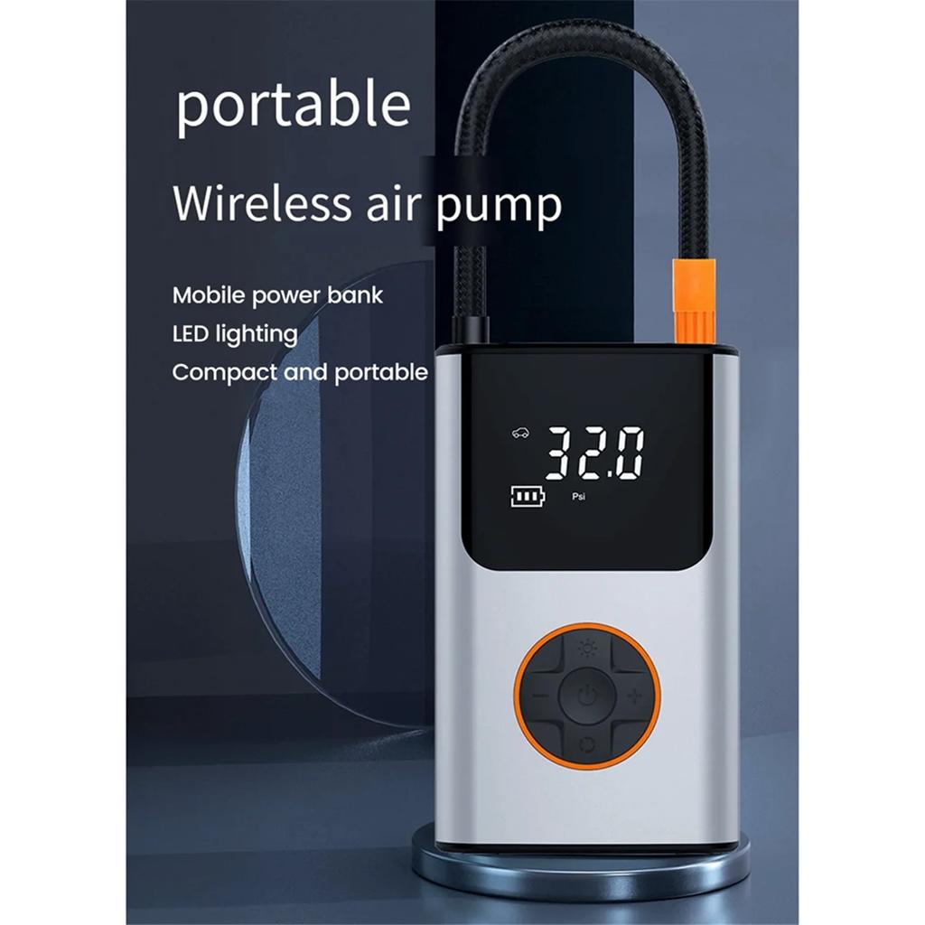 NNR 150PSI Cordless Tire Inflator - Portable Air Compressor with Auto Shutoff & LED Gauge (Car/Bike)