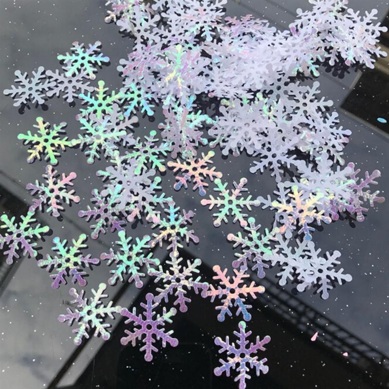 200/300PCS Snowflakes Confetti Decorations for Christmas Winter Confetti Snow Party Wedding Birthday Holiday Party Table Decorations Supplies