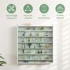 Six Shelf Display Cabinet, with Glass Doors - White