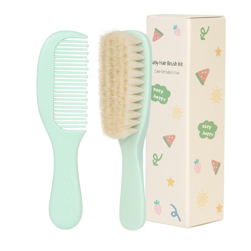 Sada kartáče a hřebenu na měkké vlasy z vlny Nejjemnější štětiny Kartáč na dětské vlasy Kartáč na masáž těla kojence Uklidňující kartáč do vany Cestovní výbava