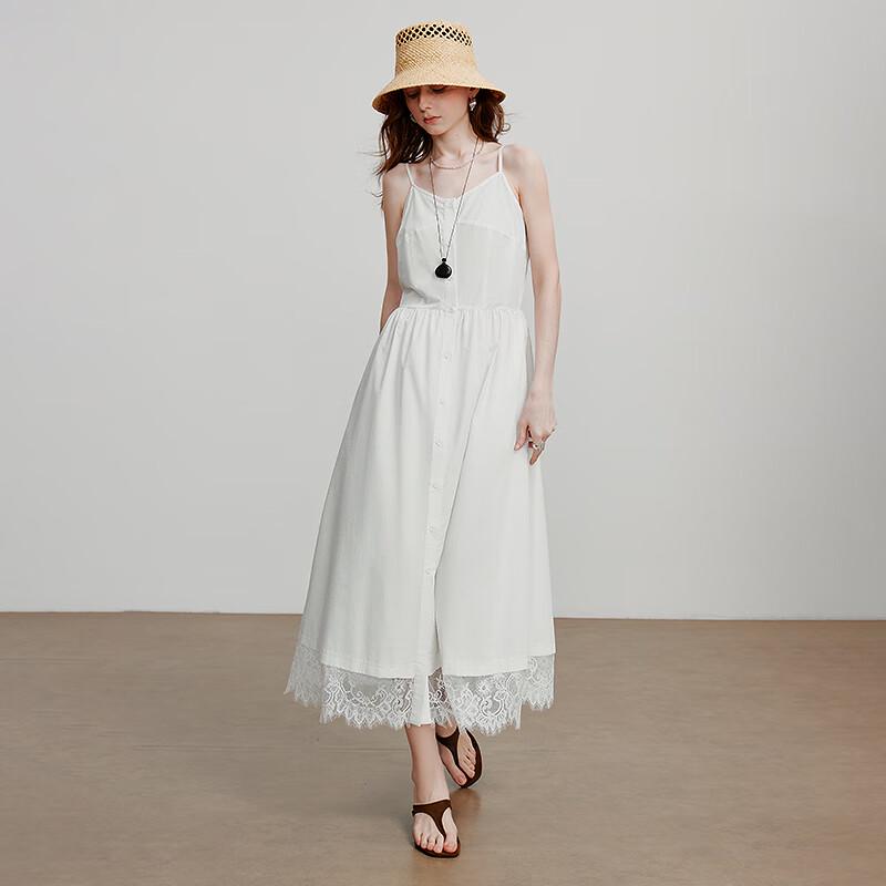 Chuyu 2025 V-Neck Cool-Touch Lyocell Lace Trim Slip Dress