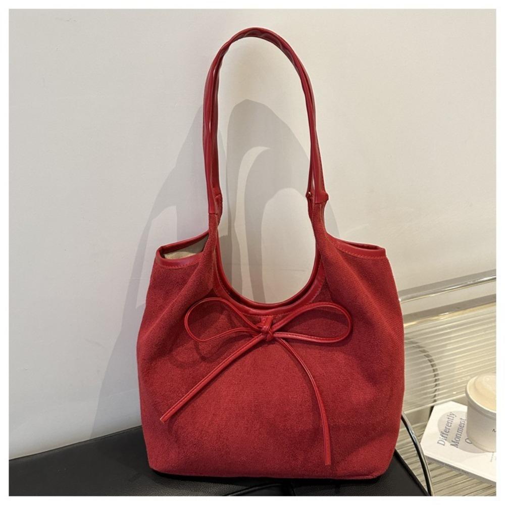 Fashion Popular Bow Shoulder Bag Large Capacity Temperament Tote Bag Underarm Bag Women