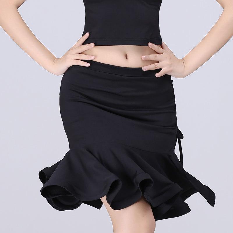 Women's Latin Dance Bodycon Skirt with Fishbone Side Slit