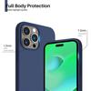 Coque de protection - Silicone - pour iPhone 14 Pro Max - Bleu Marine - Antichoc - Texture antidérapante