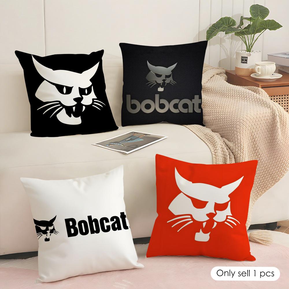 B-Bobcat Cushion Cover Soft Short Plush Pillow Cover Smooth Cozy Texture Aesthetic Cushion Case Home Decor