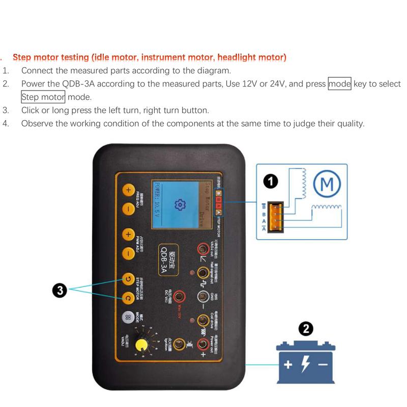 QDB 5A 3A 12~24V Ignition Coil Test Injector Tester Automobile Actuator Fault Detector Stepper Motor Instrument Diagnostic Tools