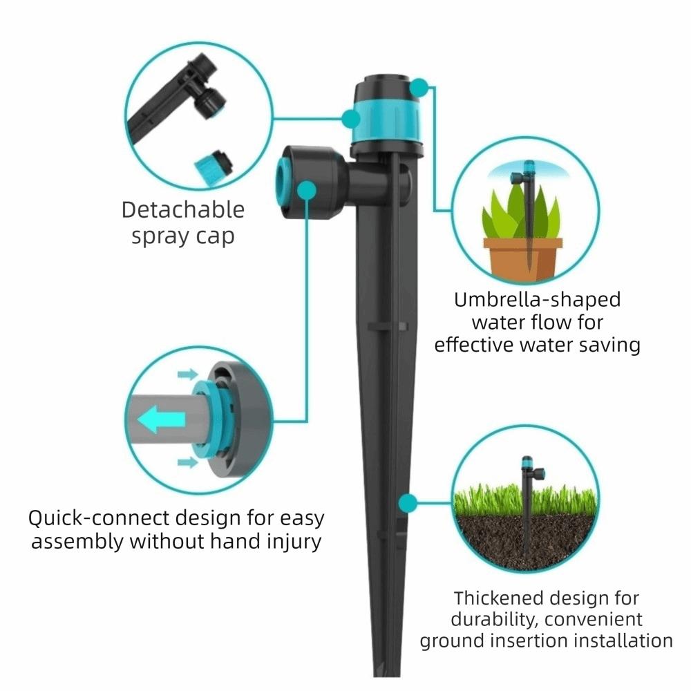 5PCS/SET Buried Plug Automatic Lawn Sprinkler 360° Adjustable Watering Sprinkler  Greenhouse Plant