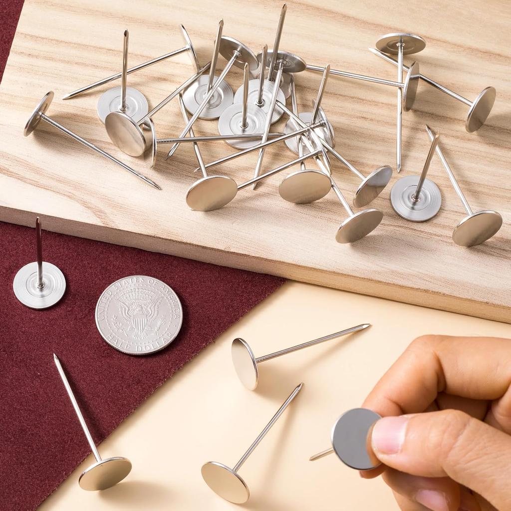 20pcs Flat Head Thumb Tacks for Wall, Silver Heavy Duty Upholstery Push P, 18 X 48 Mm Decorative Wall P Nails for Furniture, Office, DIY Crafts