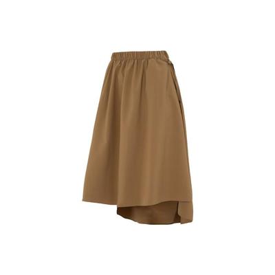 Solid Color Spliced Breathable Fitted Casual Maxi Skirt Women Skirts Brown 623025-93