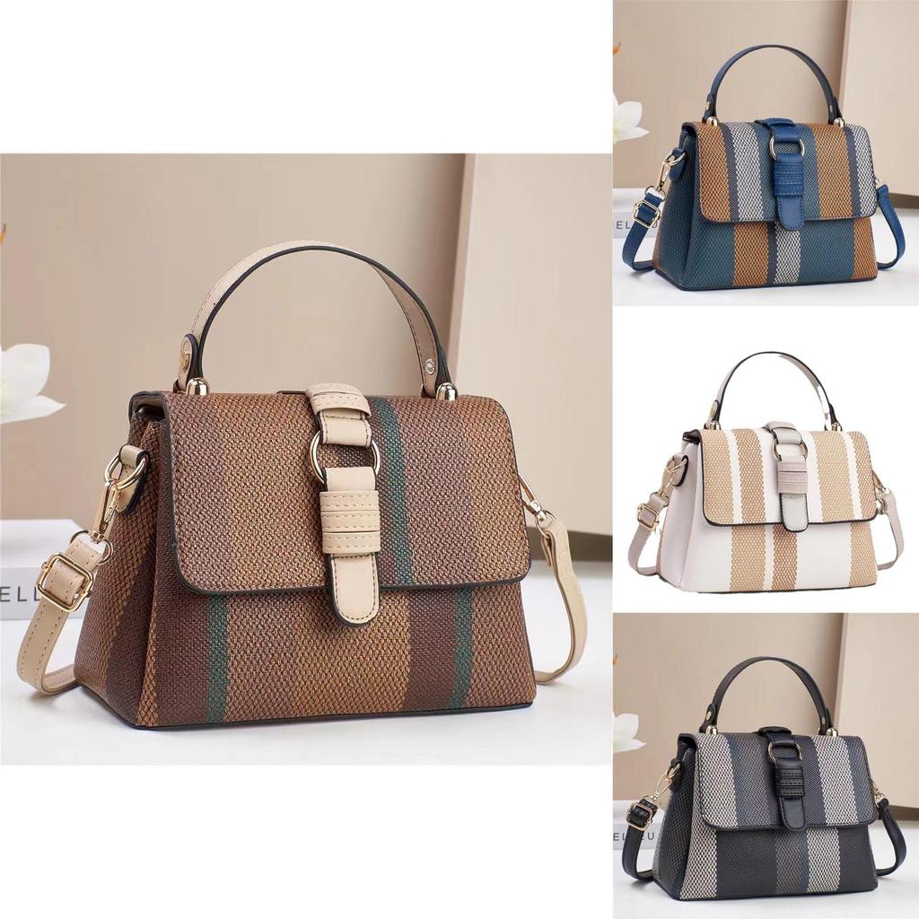 Versatile Color Block Tote Bag With Spacious Interior And Soft Pu Material