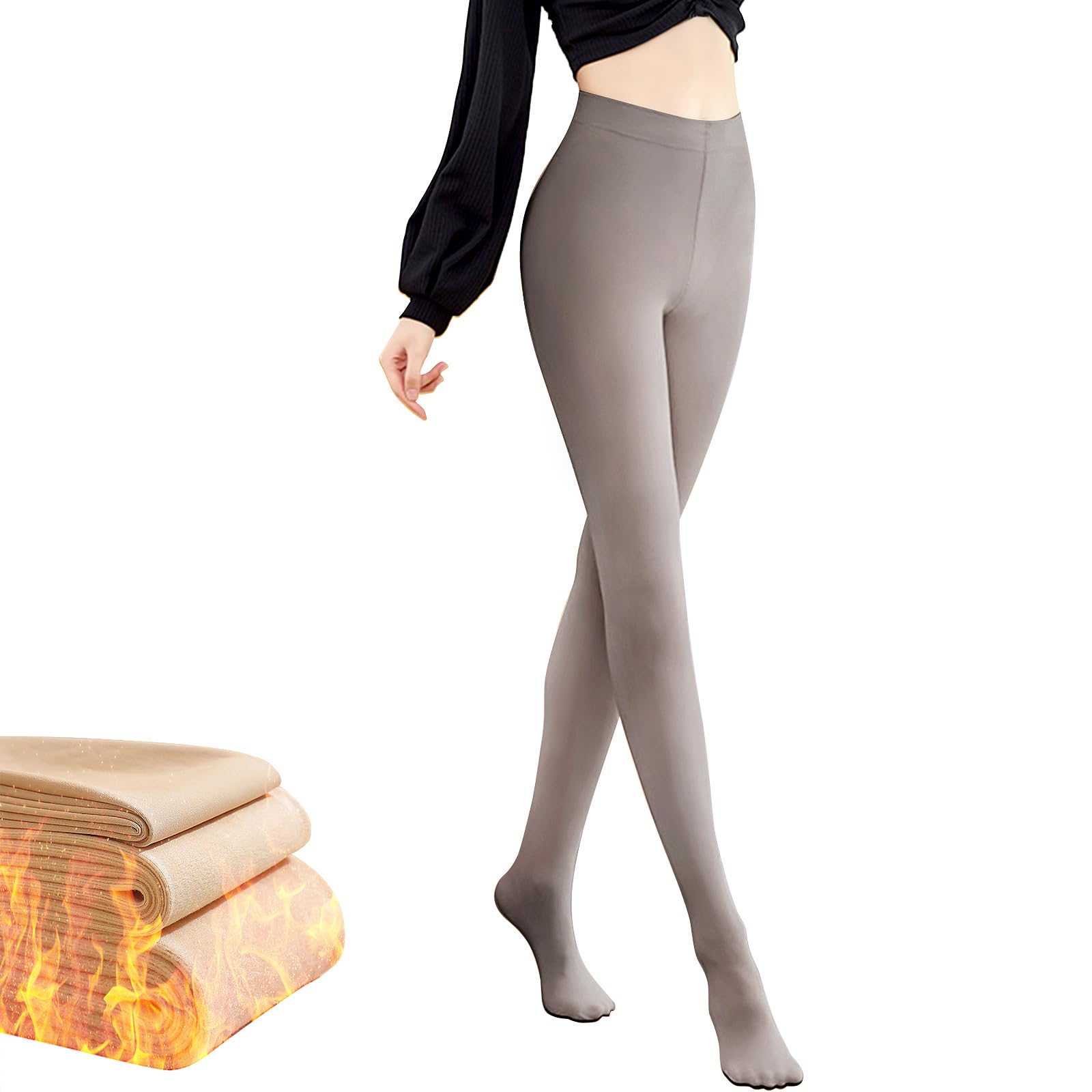 

LAOSEP Прозрачная Искусственная Компрессия Подходит для Температур от до до Колготки, На Флисовой Подкладке, Ультра-Теплые, Колготки для Похудения Ног, Толщина 80/150/220/320 г,