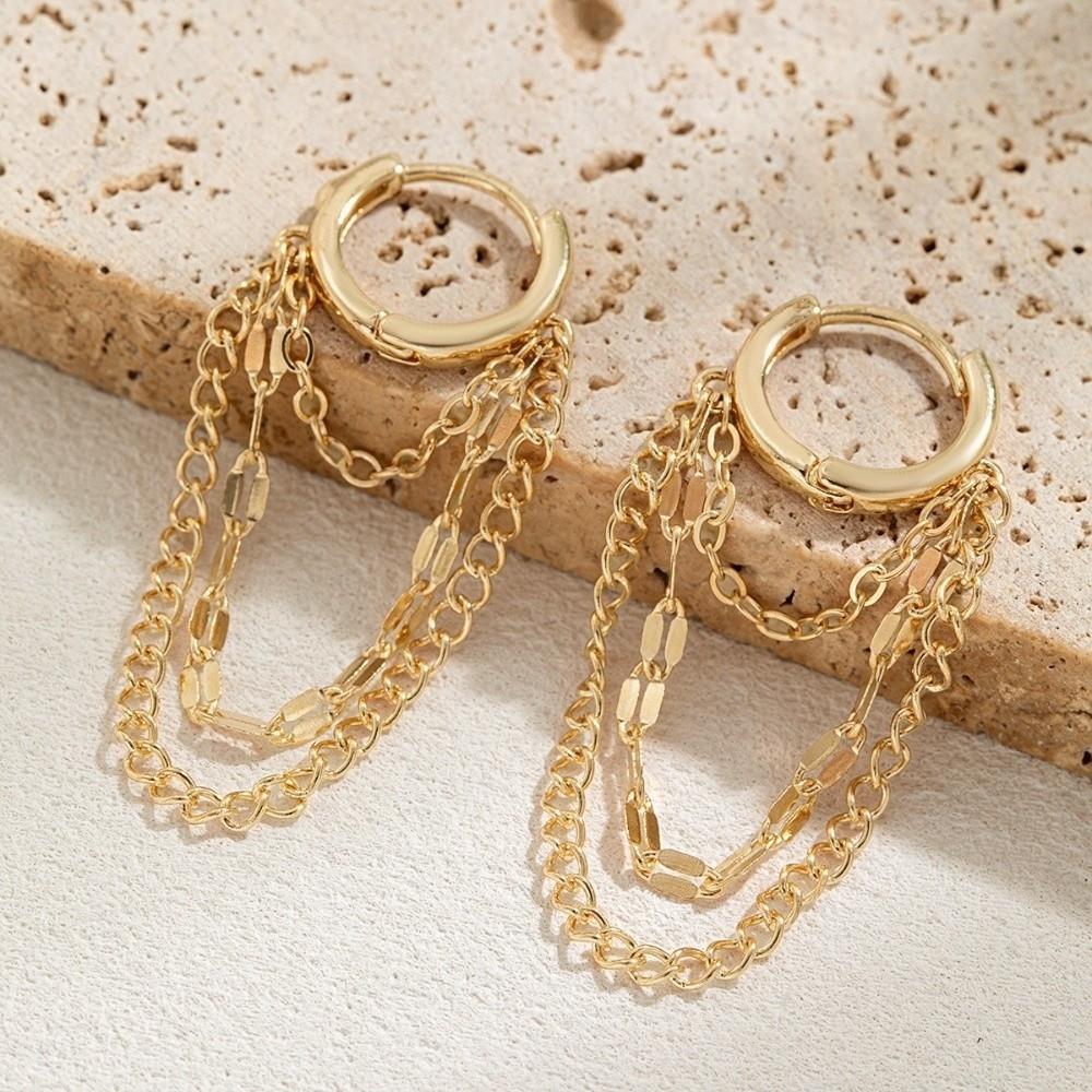 Zinc Zinc Alloy Chain Earrings Hypoallergenic Dangle Drop Earrings Accessory Ear Cuff  Gift