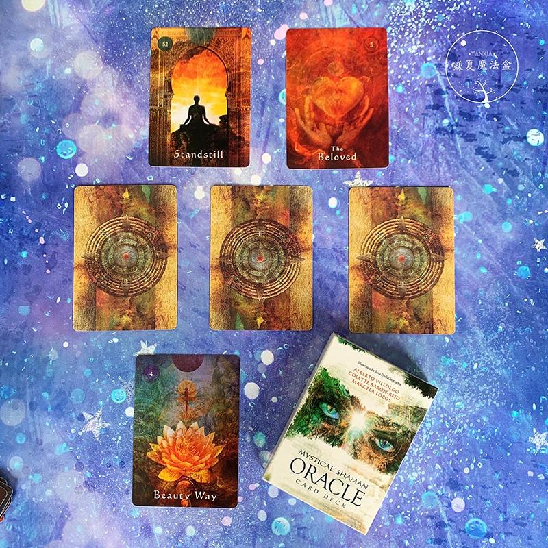 64 stk Mystical Shaman Oracle Cards Deck Engelsk Mystisk skjebnespådom Tarot