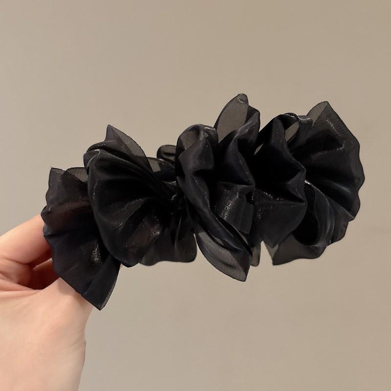 Fugitive Princess Satin Bow Hair Claw Clip - Elegant Updo Accessory