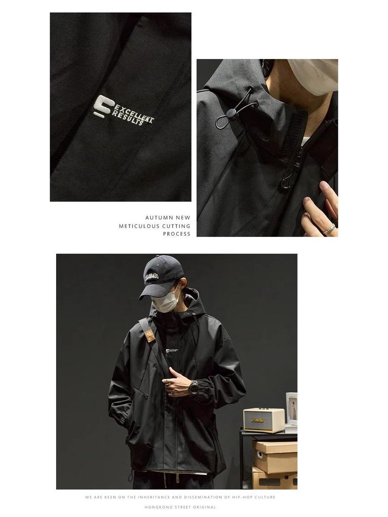 Men's Trendy Windbreaker Jacket - Spring & Autumn, Boys' Cotton Coat, Mountaineering Style