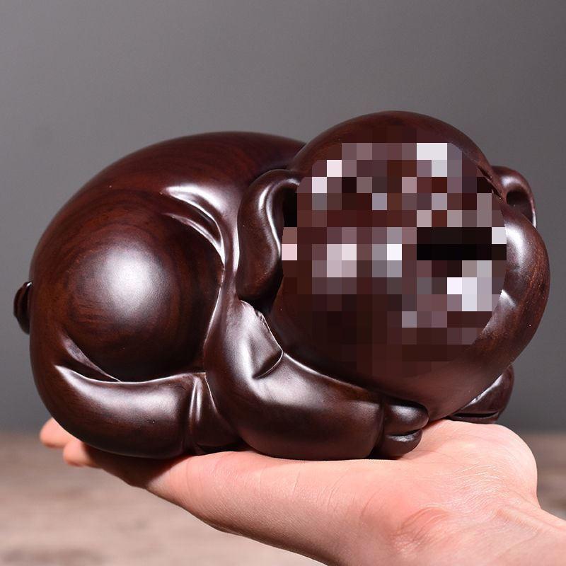 Фигурка свиньи из черного дерева и палисандра: Ручная работа, резная фигурка животного по знаку зодиака, для богатства и декора дома