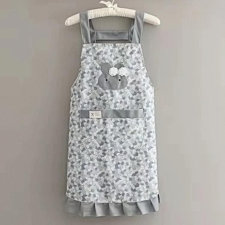 Apron Prevents Oil Stains Dirt Little Rabbit Pattern Lace Unisex Gift Design