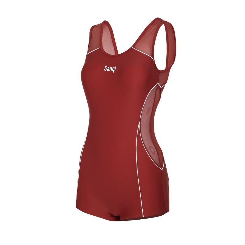 Racing Swimsuit Women's One-piece Conservative Boxer Cover Belly To Show Slimming Sexy Swimming Pool Sports Hot