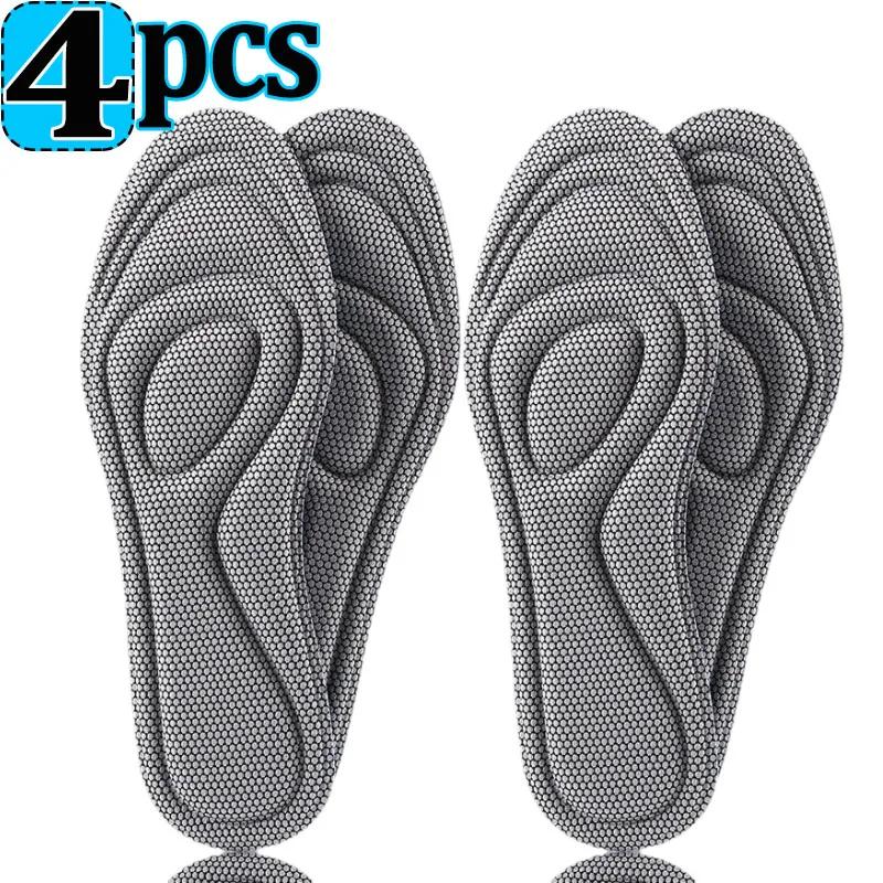4pcs Nano Memory Foam Orthopedic Insoles for Shoes Antibacterial Deodorization Sweat Absorption Insert Sport Shoes Running Pads