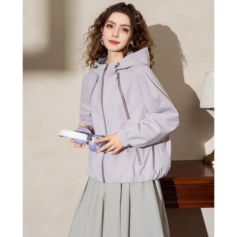 ET BOITE Color-Block Hooded Multi-Zipper Jacket