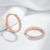 Trendy  Rose Gold Color Big Hoop Earrings For Women Luxury Natural Zircon Accessories Bride Wedding Vintage Jewelry