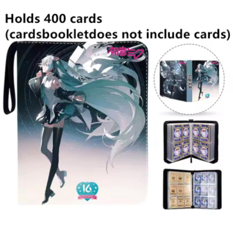 Hatsune Miku 400pcs/900pcs Card Album Book Folder 4/9 Card Slots Collections Zipper Double Pocket Zipper Card Binder Holder