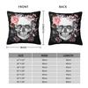 Halloween Skull Flower Pattern Pillow Cover Home Car Decorative Square Cushion Cover 45x45cm Cotton Pillowcase for Sofa Bed