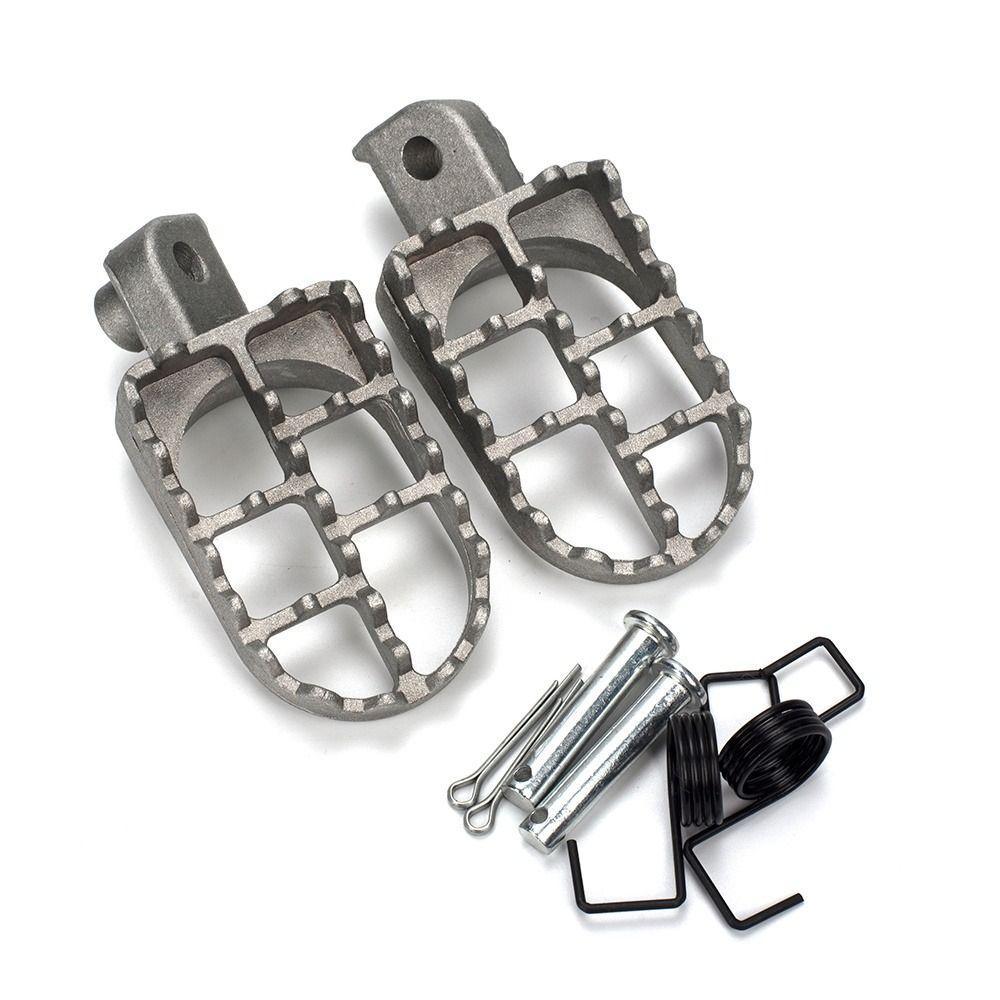 Black/Silver Motorcycle Foot Pegs Springs Bolts Dirt Bike Footrest Motorcycle Pedals Motorbike