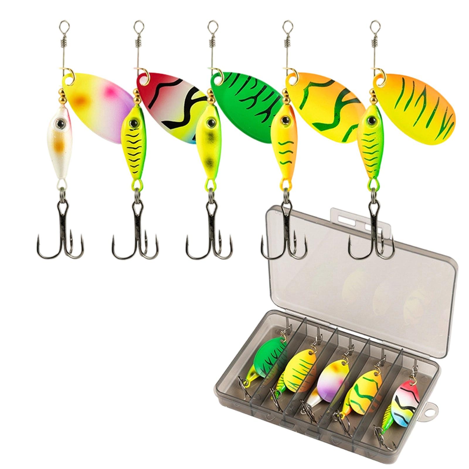

– Fish-Shaped Spinnerbait -Pack, 360° Rotation with Reflective Blades, Perfect for & Saltwater Fishing, Targeting Bass, Trout, , & More one size