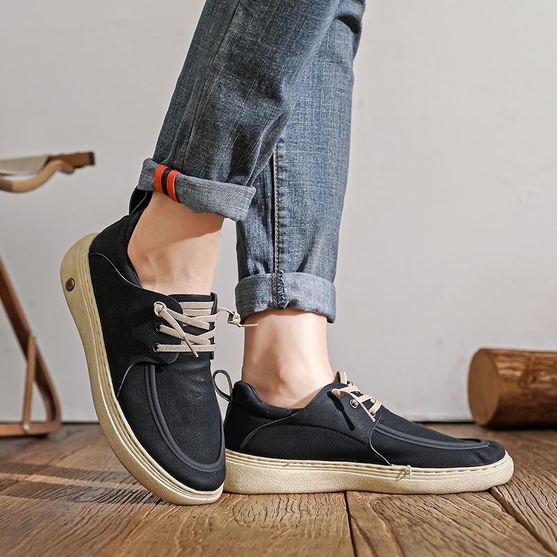 Men's casual board shoes 2025 autumn new breathable, light and comfortable one-pedal men's shoes platform sports running shoes