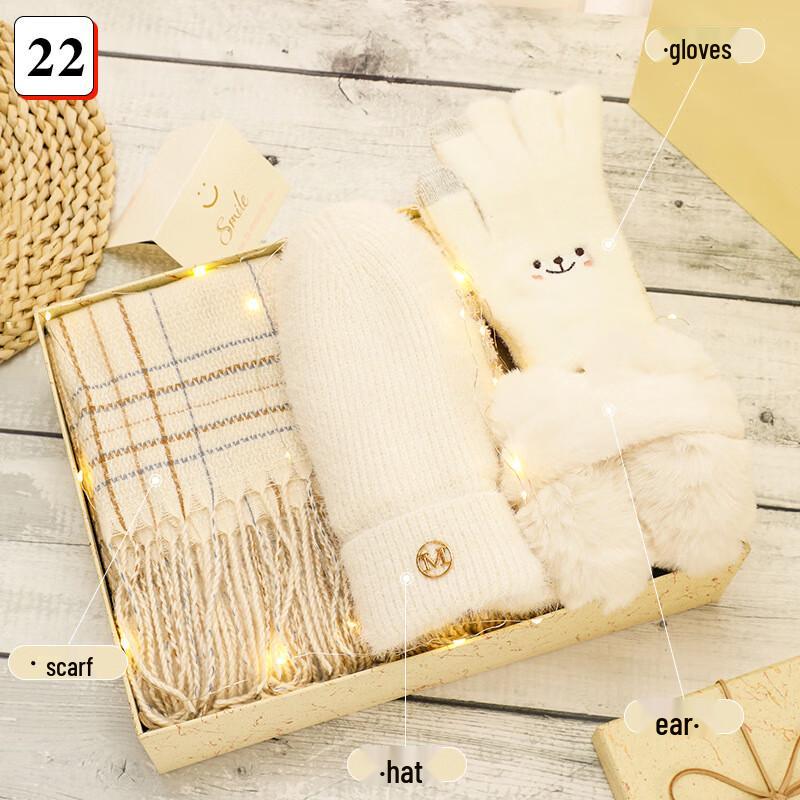 HEIXIE Winter Scarf, Gloves, Hat & Earmuffs Gift Set