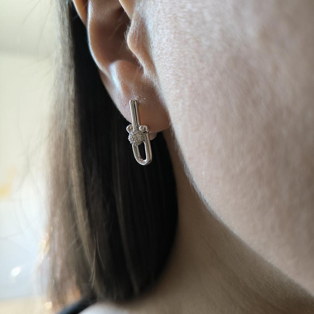 Silver Earrings with Cubic Zirkonia (2198581)