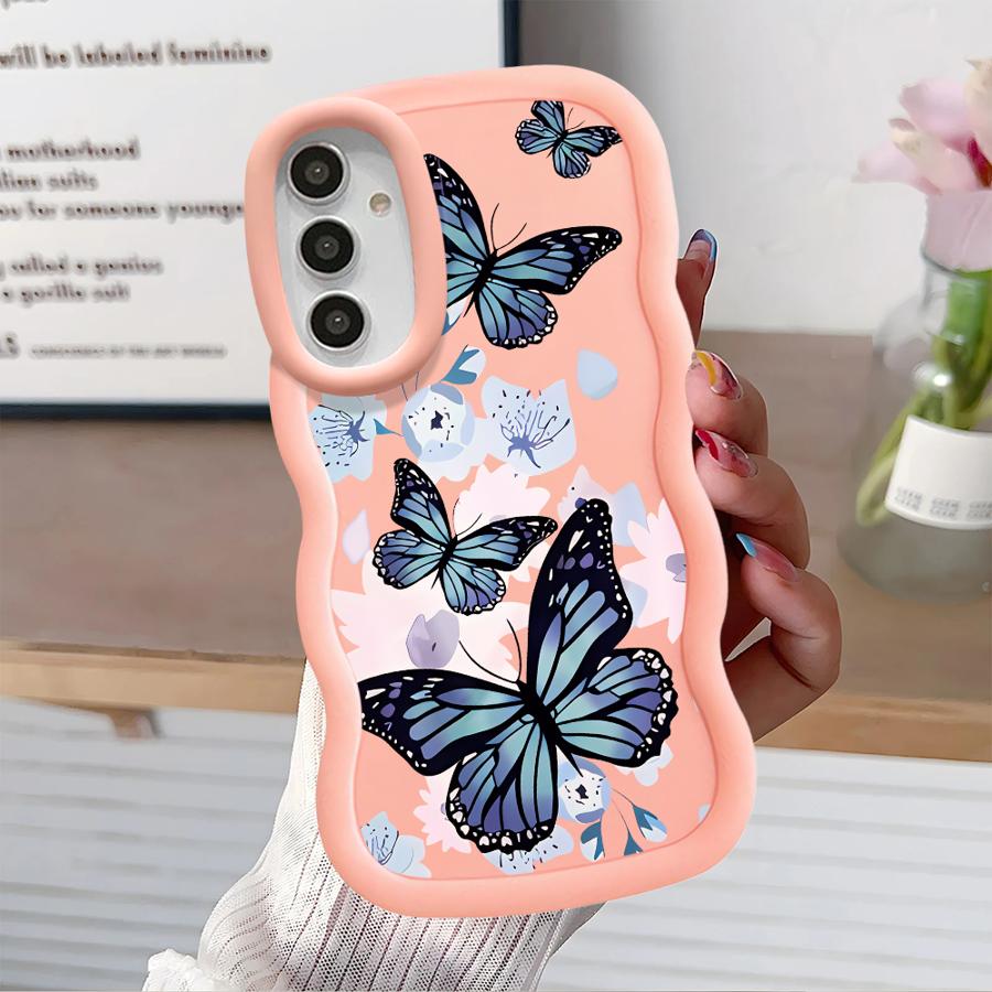 Case for Samsung Galaxy A12 A21s A11 A16 A13 A52 A14 A15 Soft Phone Cover A06 A23 A03 A22 A53 A04 A05 A33 INS Retro Butterfly
