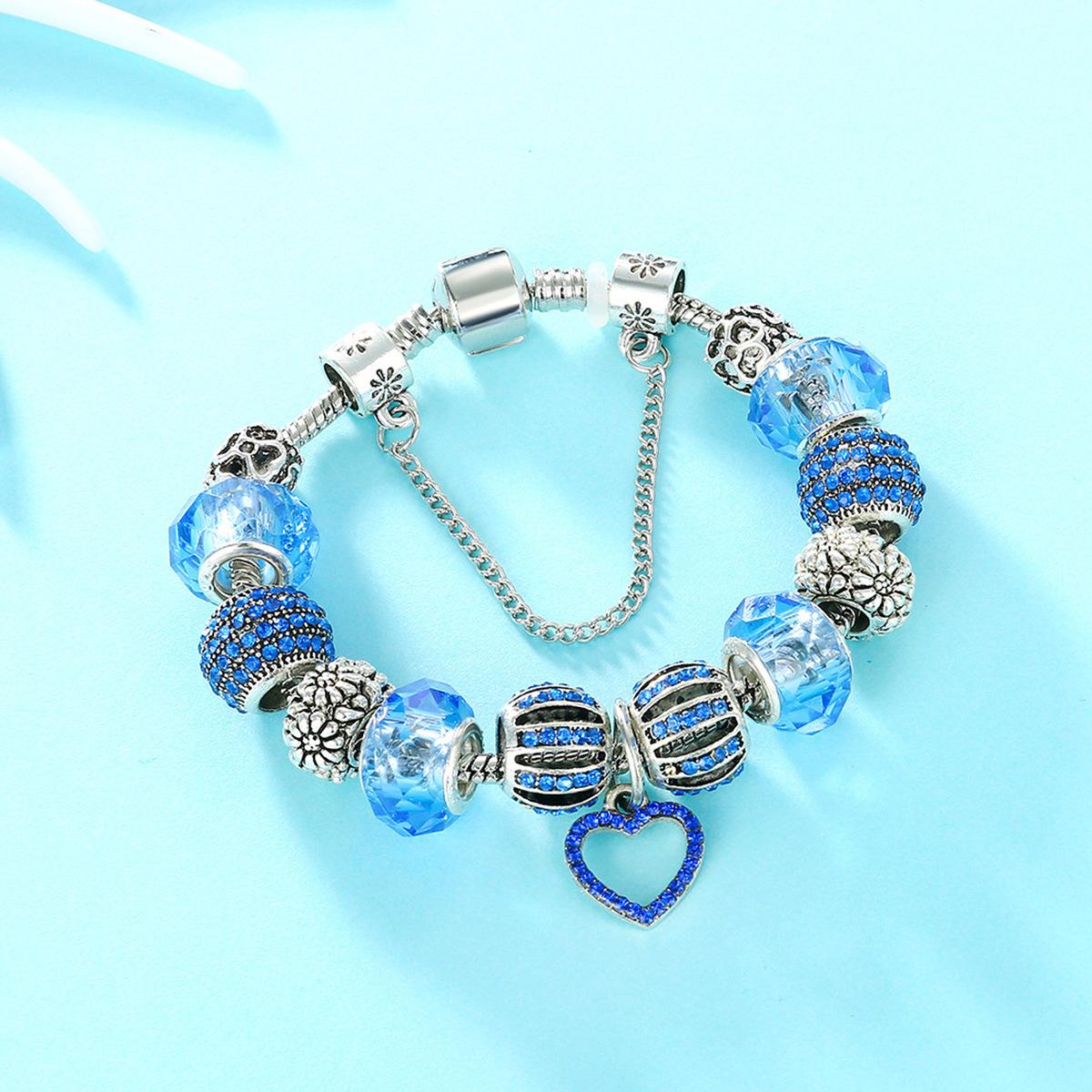 

Creative Handmade Crystal Heart Pendant Bracelet DIY Jewelry Gift for Women