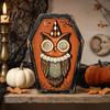 Fall Home Decor for Tables Vintage Halloween Wooden Decor, Cat Mummy Skeleton Figurines, Festive Tabletop Farmhouse Centerpiece Shelf Mantel