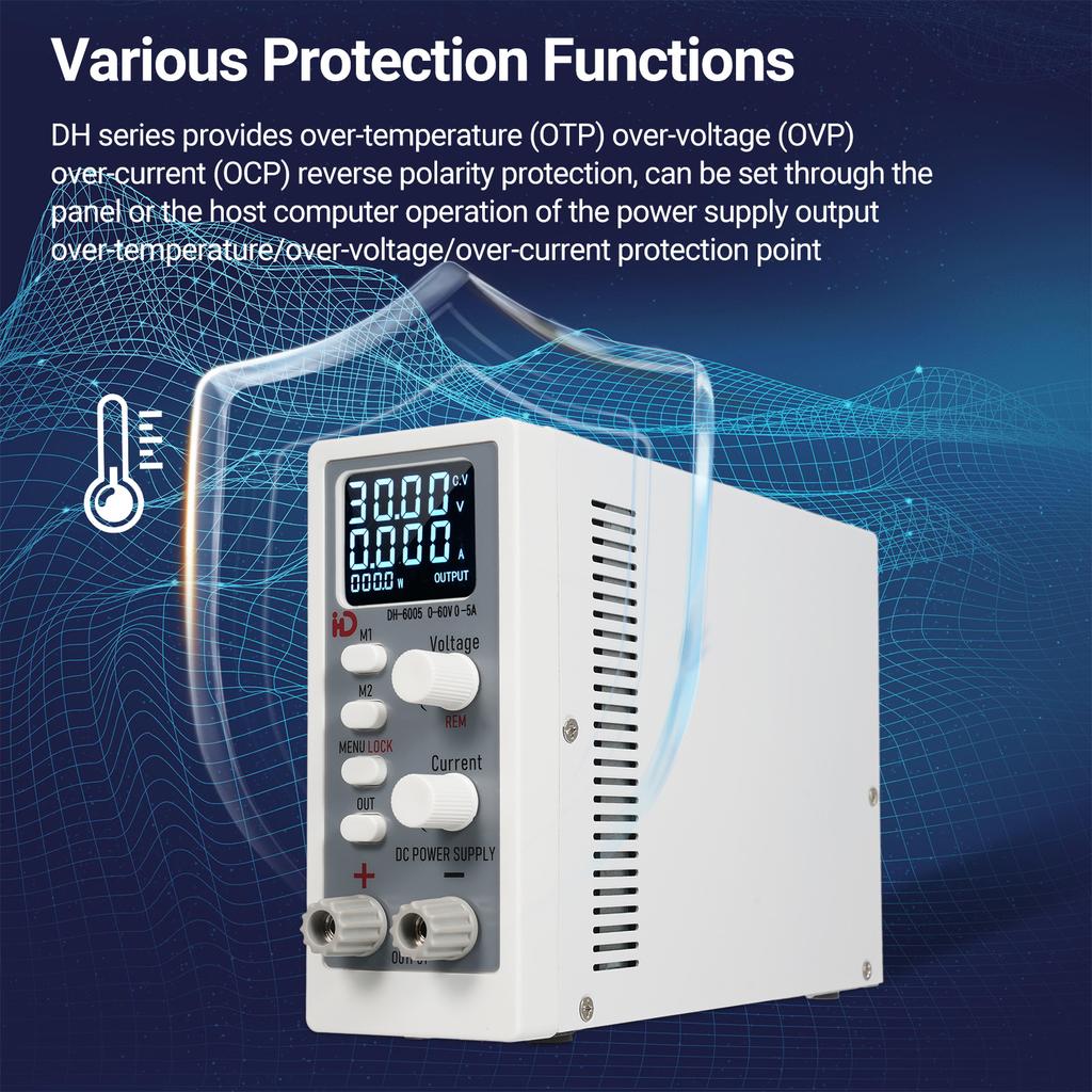 DH-6005 Programmable Variable Regulated DC Power Supply 0-60V 0-5A 4-Digital LED Display Precision