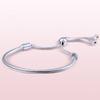 New Silver Color Classic Adjustable Snake Chain Bracelets Fits Beads Link Chain Charm Bracelets For Women Fashion Jewelry