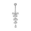Elegant Belly Navel Stud Stainless Steel Navel Button Butterfly Chain Navel Ring  Seaside