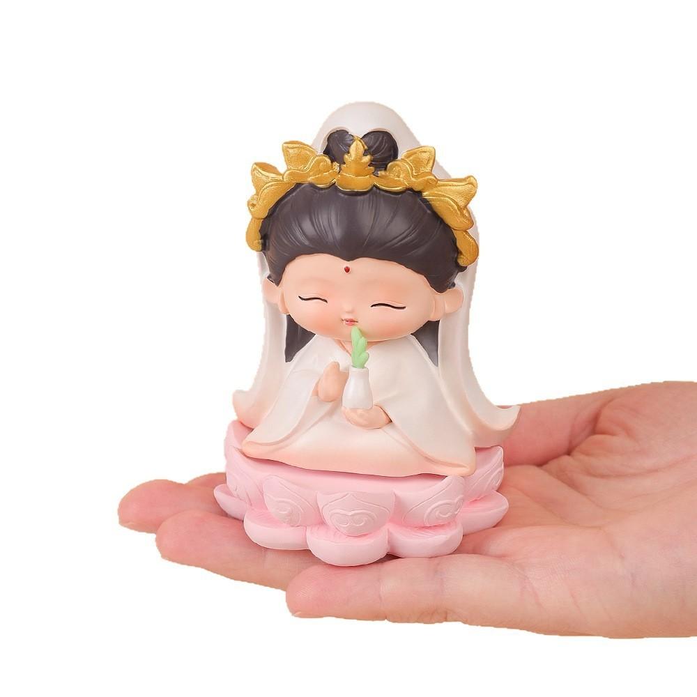 Buddhist Blessing Resin Figurine With Lotus Base For Home Decor And Giftgiving