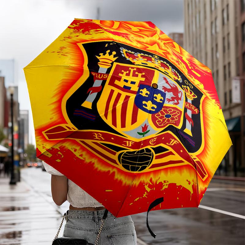 Spain Football Crest Umbrella 8-Frame for Travel, camping, Casual Lightweight Portable Umbrella, Essential for every family Holidays Gift