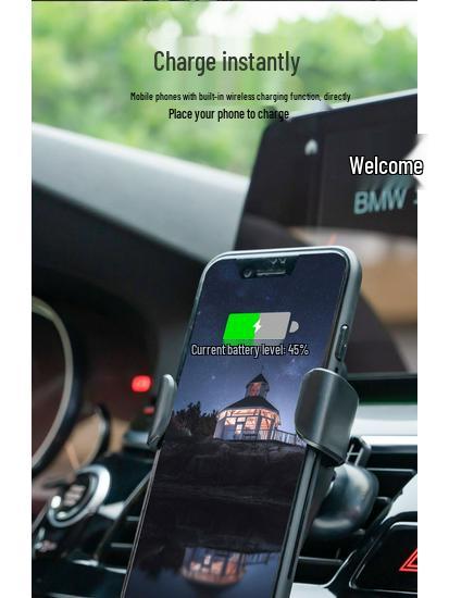 Universal Wireless Charging Car Vent Phone Holder with Gravity Sensing
