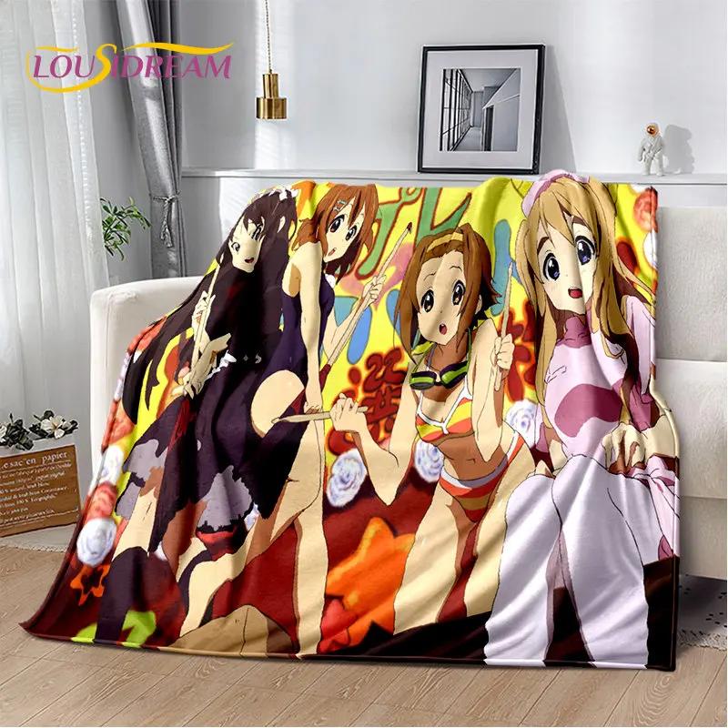 K-ON Cartoon Cute Lolita Kawaii Girls Soft Plush Blanket,Flannel Blanket Throw Blanket for Living Room Bedroom Bed Sofa Picnic