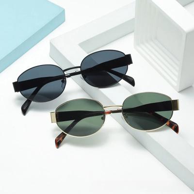 Fashion Retro Oval Sunglasses For Women Vintage Trendy Sun Glasses Women Luxury Small Metal Frame Classic Shades Eyewear Uv400