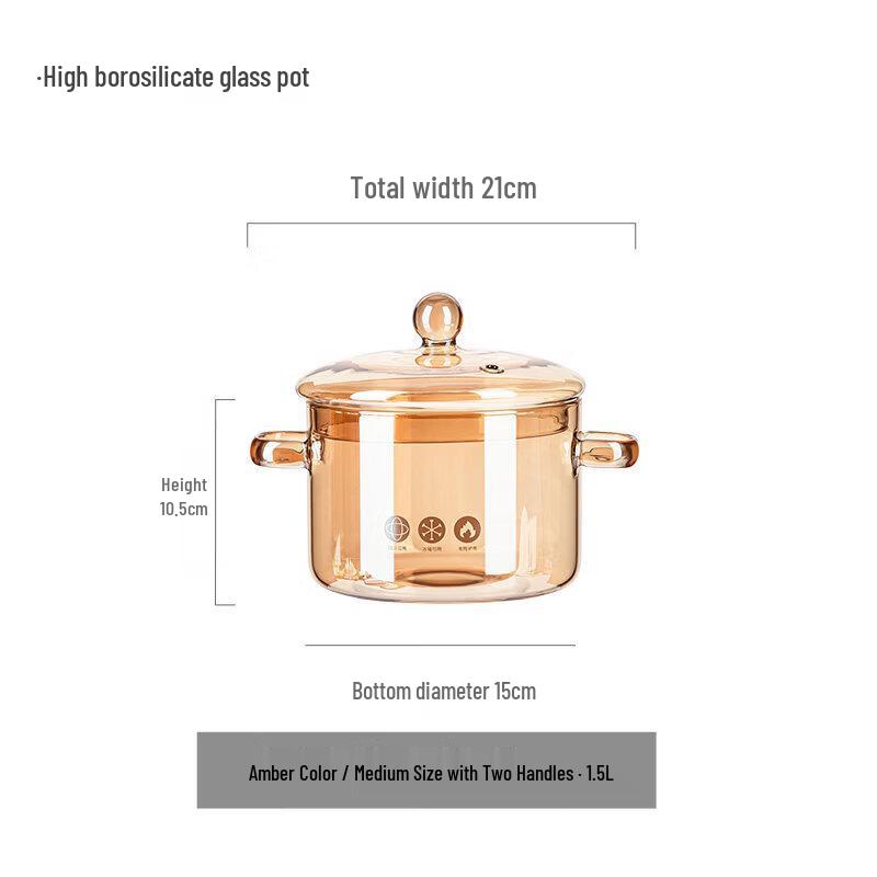 Qiwei High Borosilicate Transparent Glass Multi-Purpose Pot